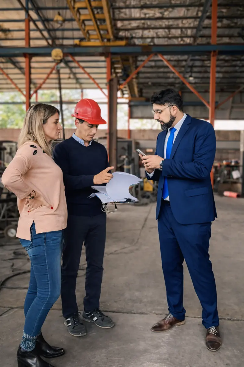 Revisión de documentación en una planta metalúrgica