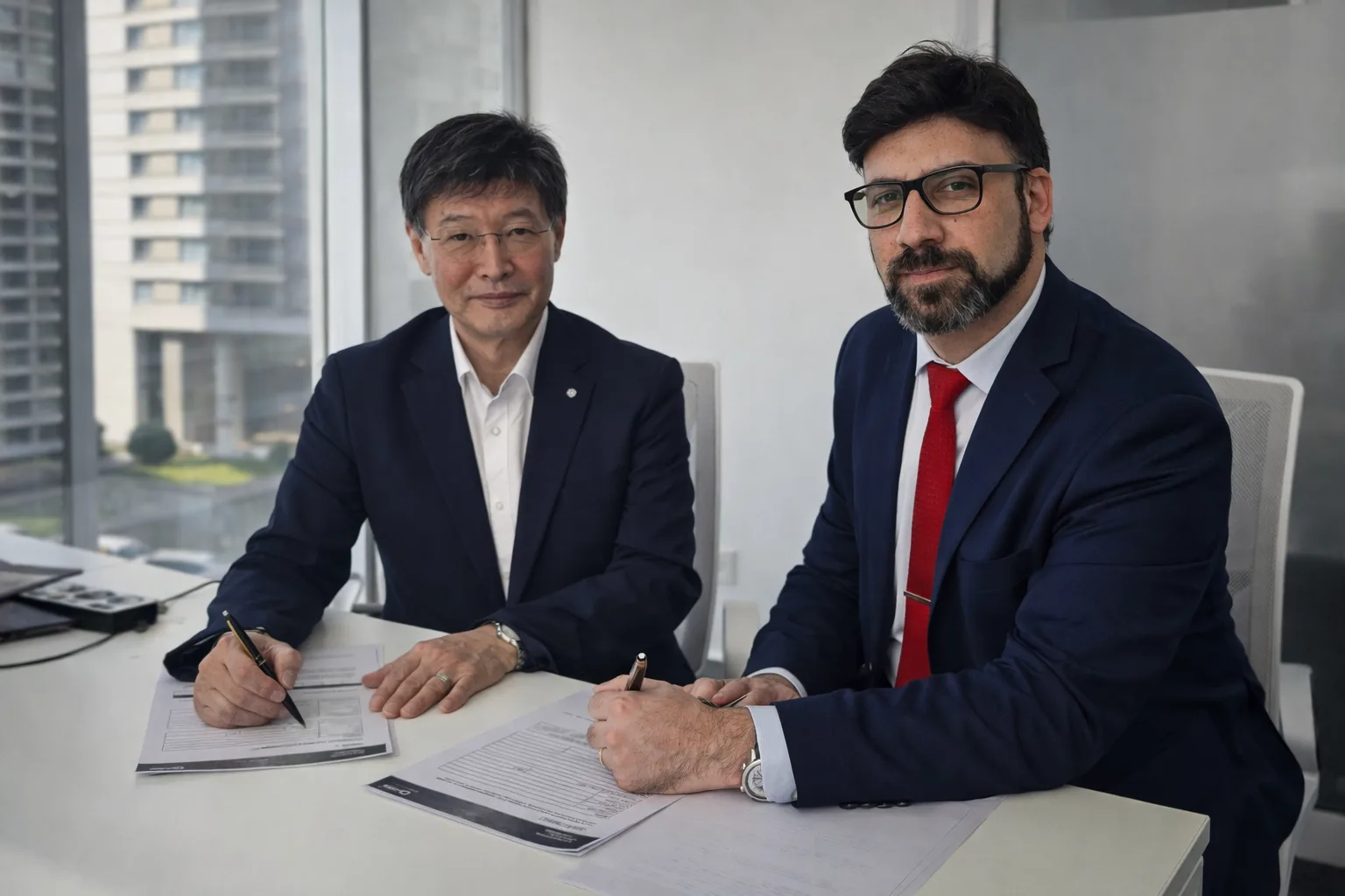 Acto de firma entre la dirección de G-CERTI y la representación regional