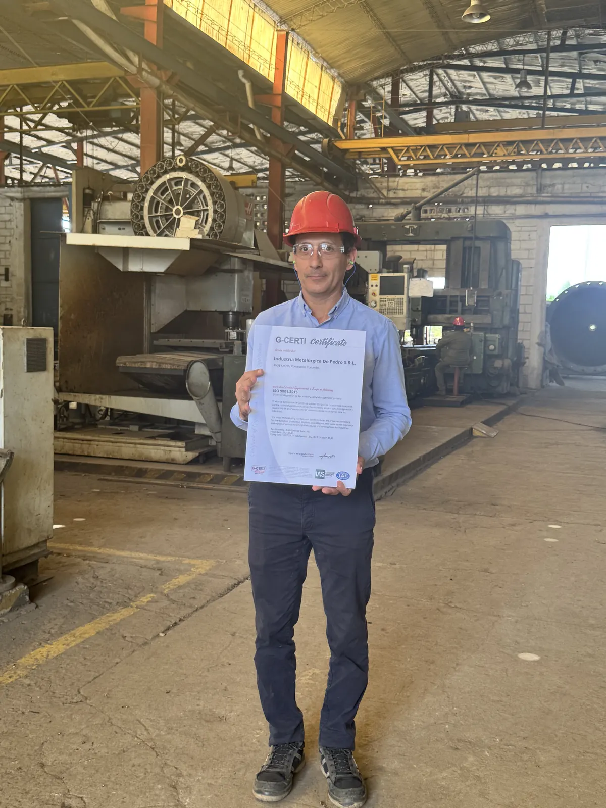 Certificado en planta